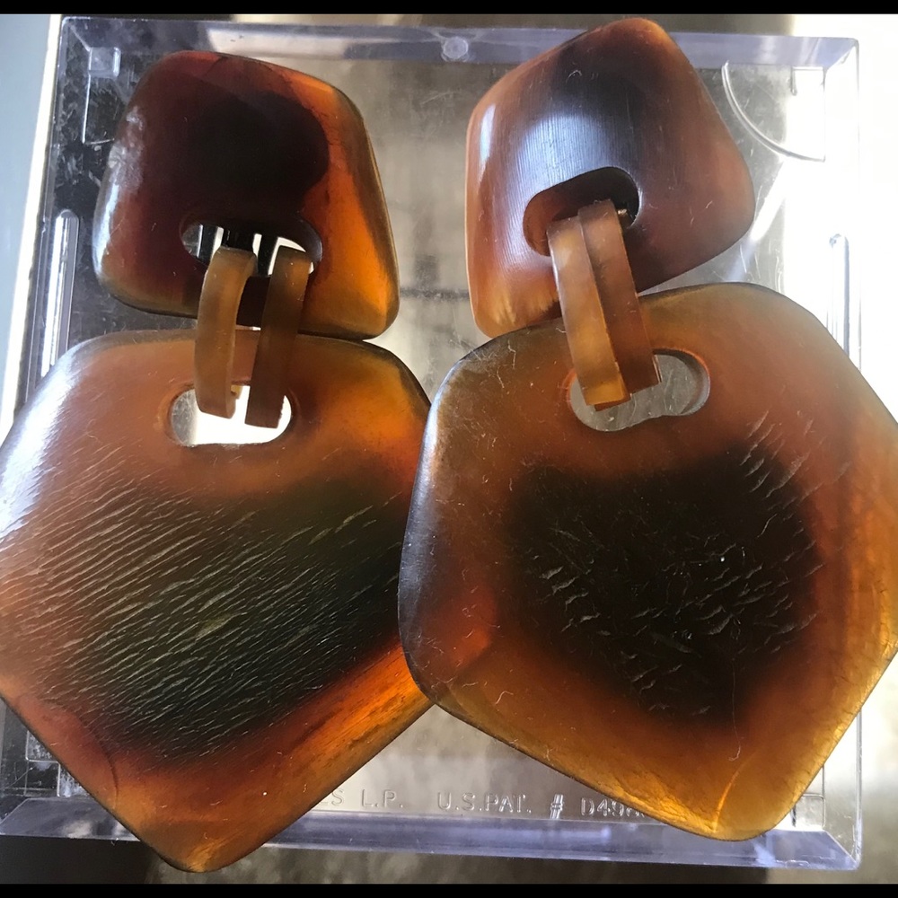 Vintage Geometric Clip On Earrings